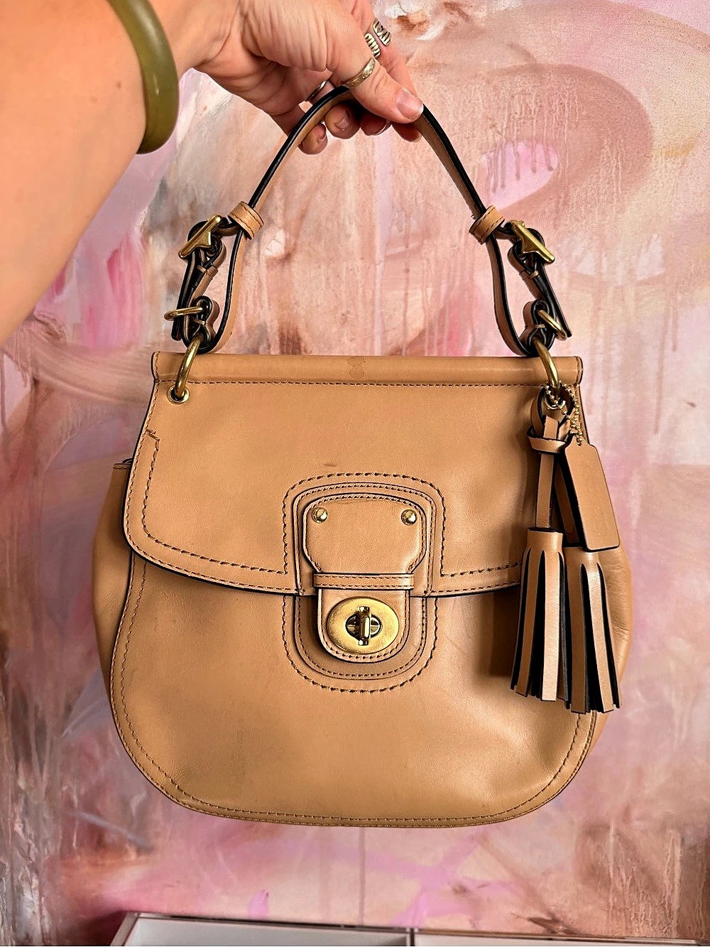 Coach Legacy Willis 365Harper Tan Leather Shoulder Bag